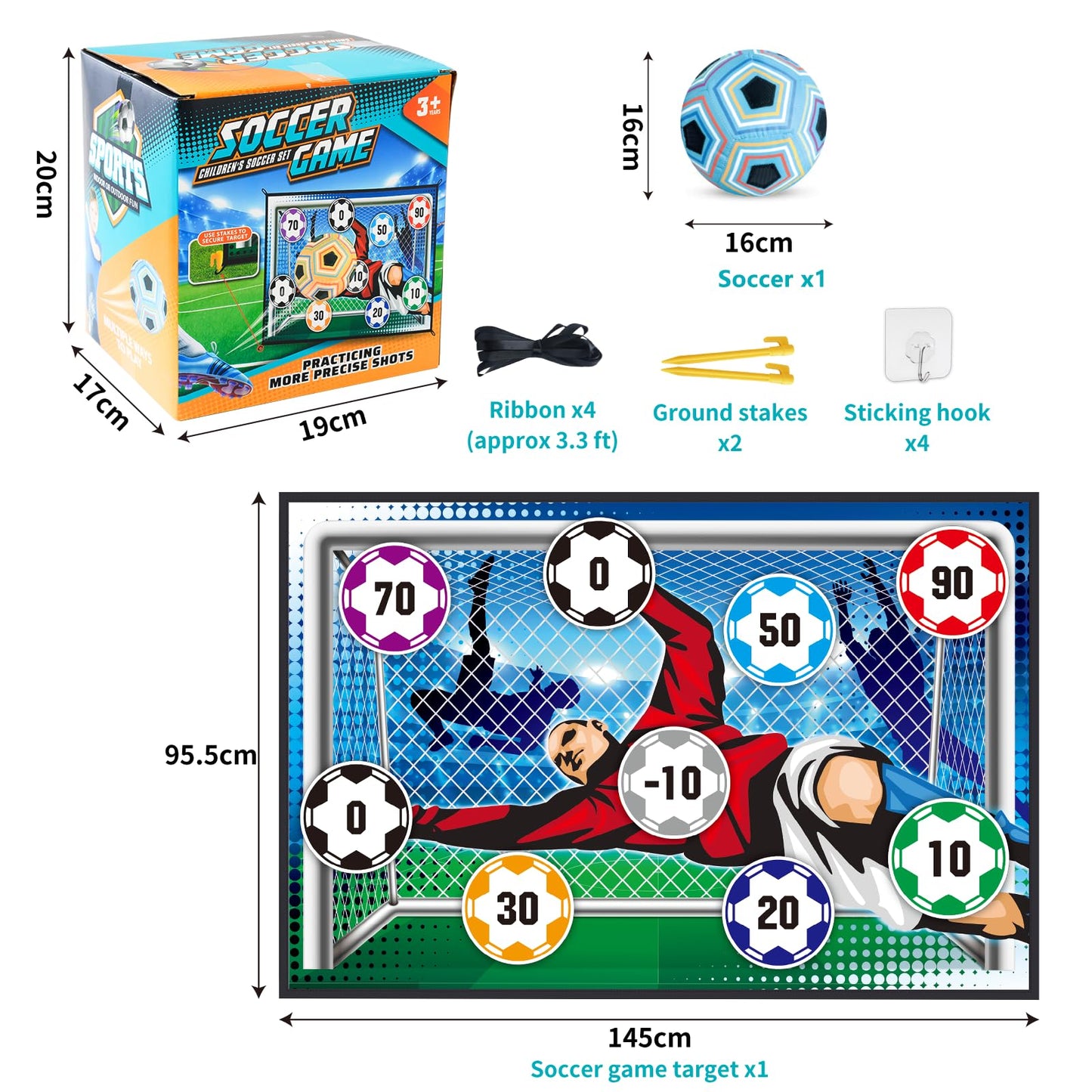 Kids Indoor & Outdoor Soccer Toss Game Set with Balls | Sports Toy Gifts for Boys Girls Ages 3–12