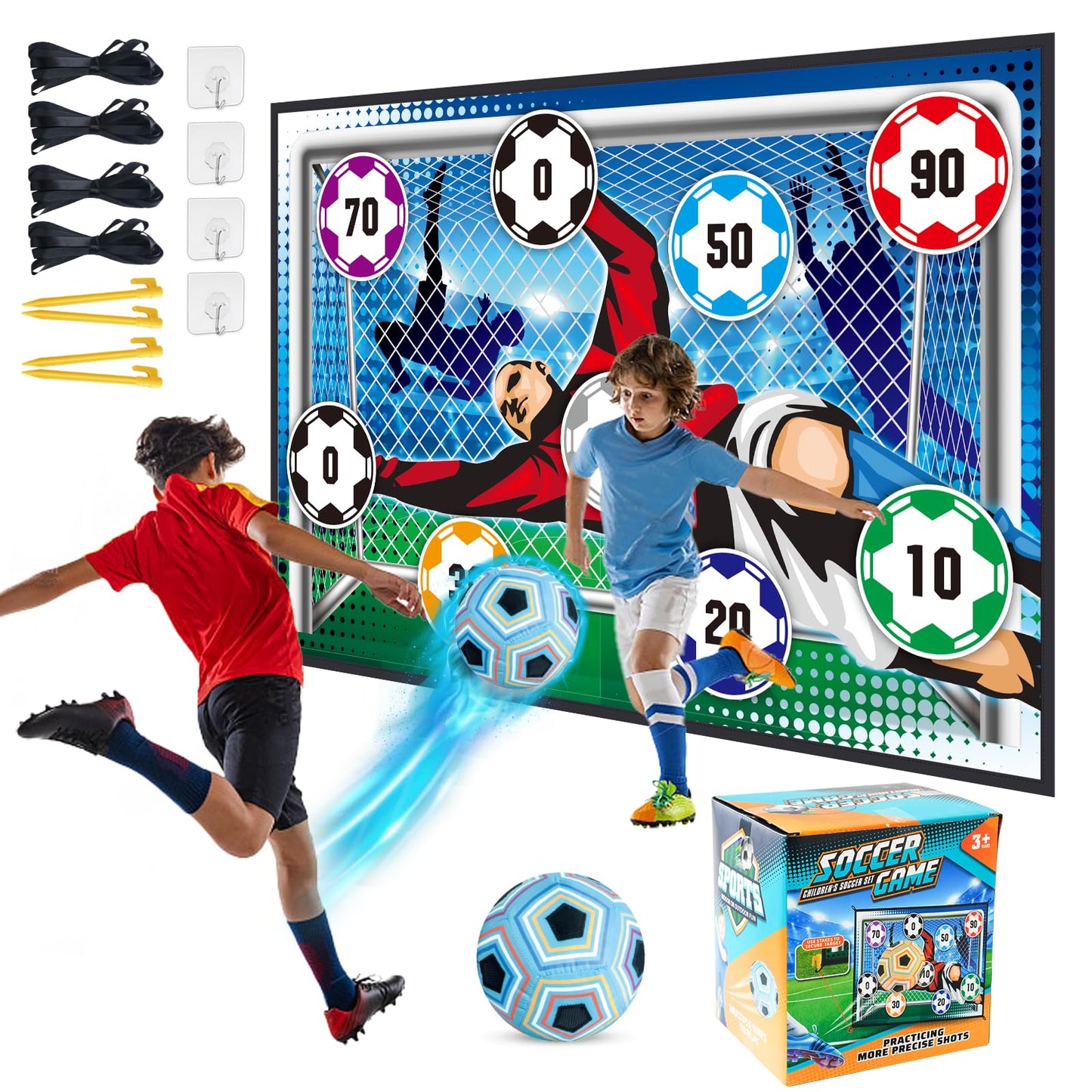 Kids Indoor & Outdoor Soccer Toss Game Set with Balls | Sports Toy Gifts for Boys Girls Ages 3–12